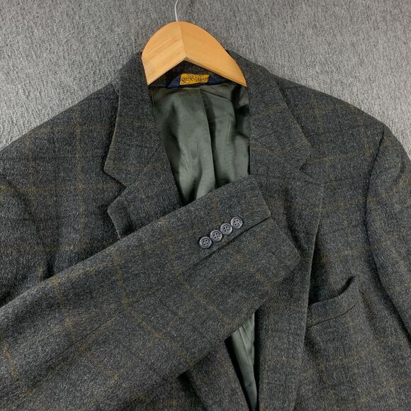 Brooks Brothers Other - Brooks Brothers Blazer Jacket Mens 44 LG Camelhair Sport‎ Coat Window Pane